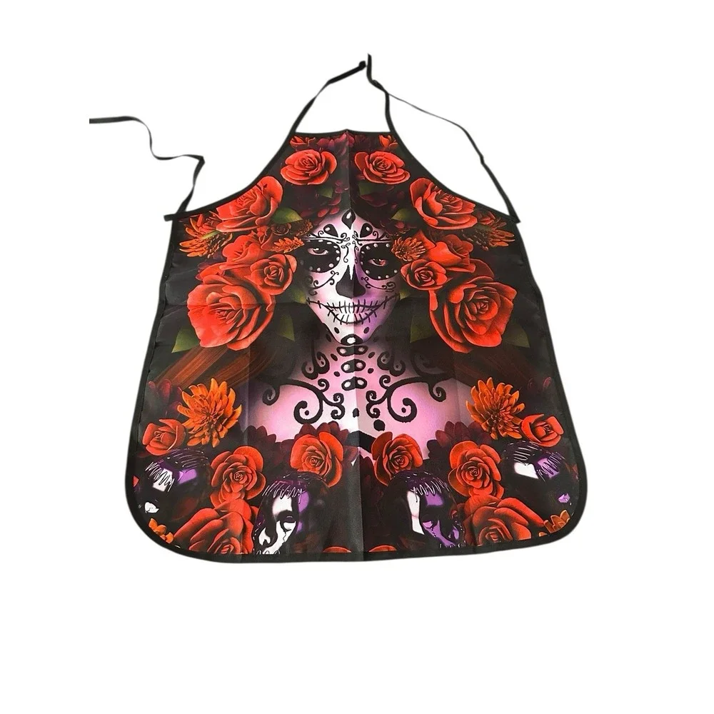 NEW novelty‎ adult ONE SIZE apron full coverage funny DAY OF DEAD SUGAR SKULL